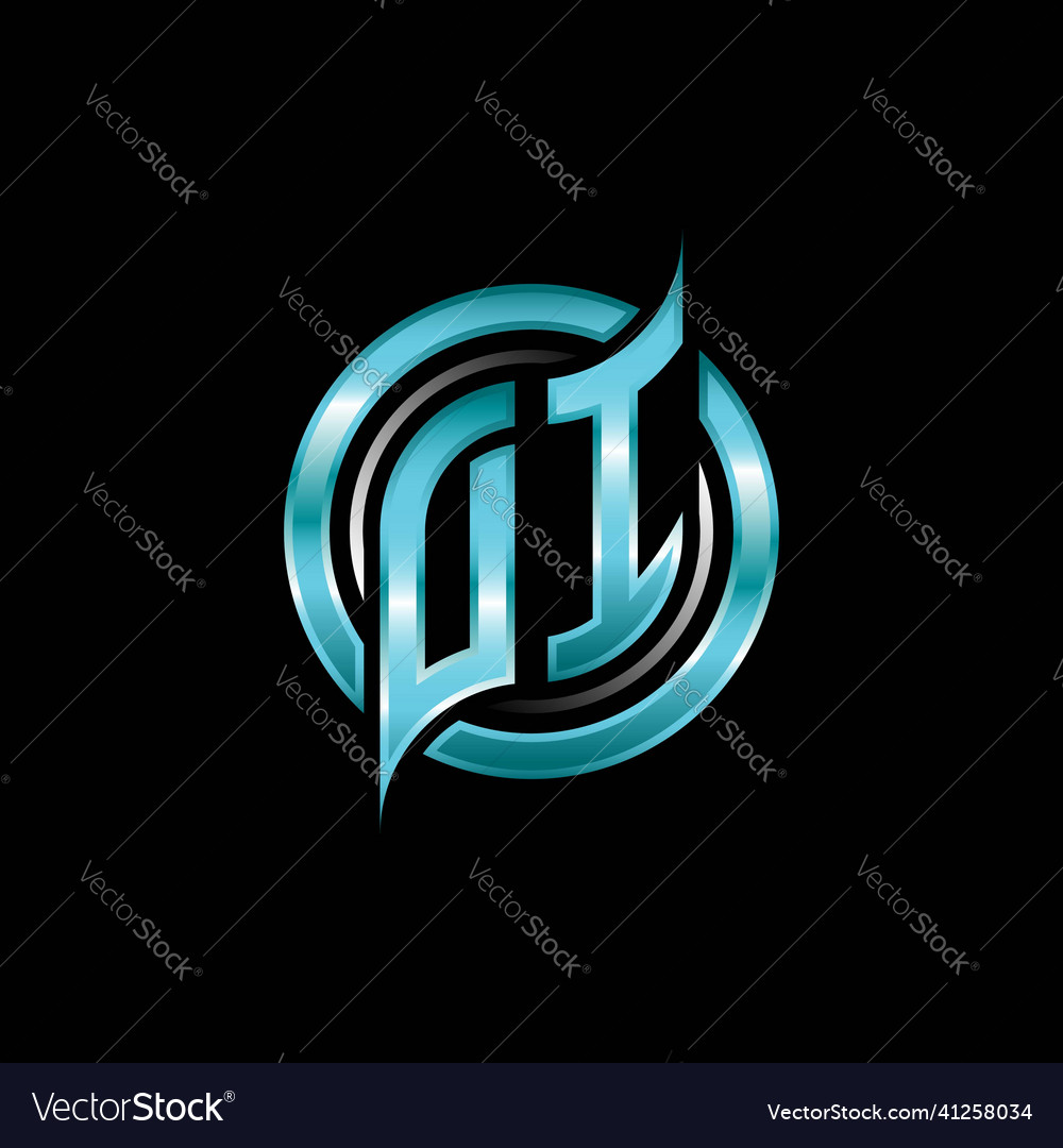 Di Initial Monogram Logo Circle Rounded Royalty Free Vector