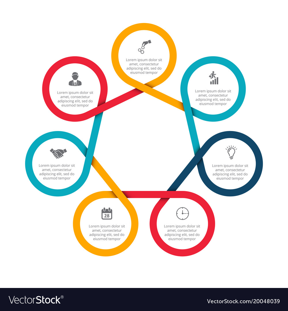 Abstract Elements Of Cycle Diagram With Steps Vector Image