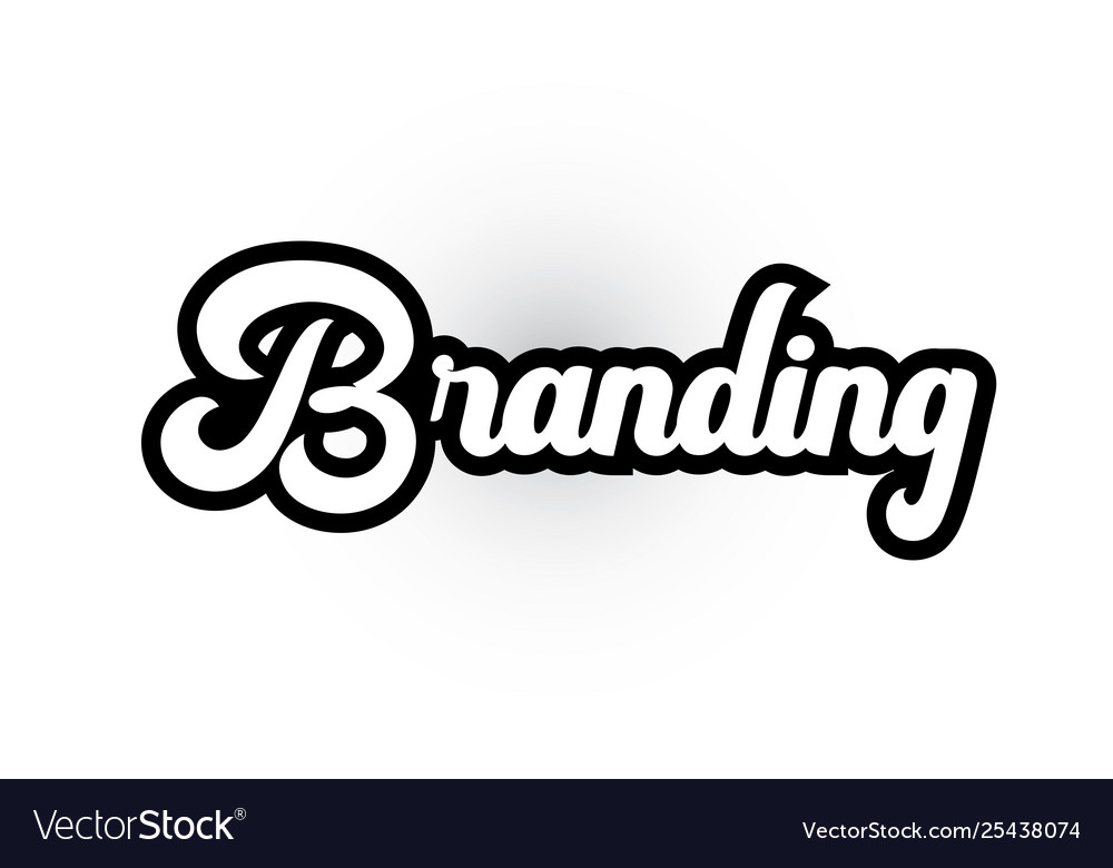 Black And White Branding Hand Written Word Text Vector Image