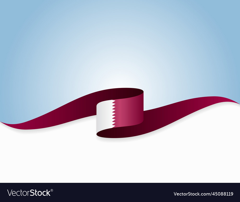 Qatari Flag Wavy Background Layout Royalty Free Vector Image