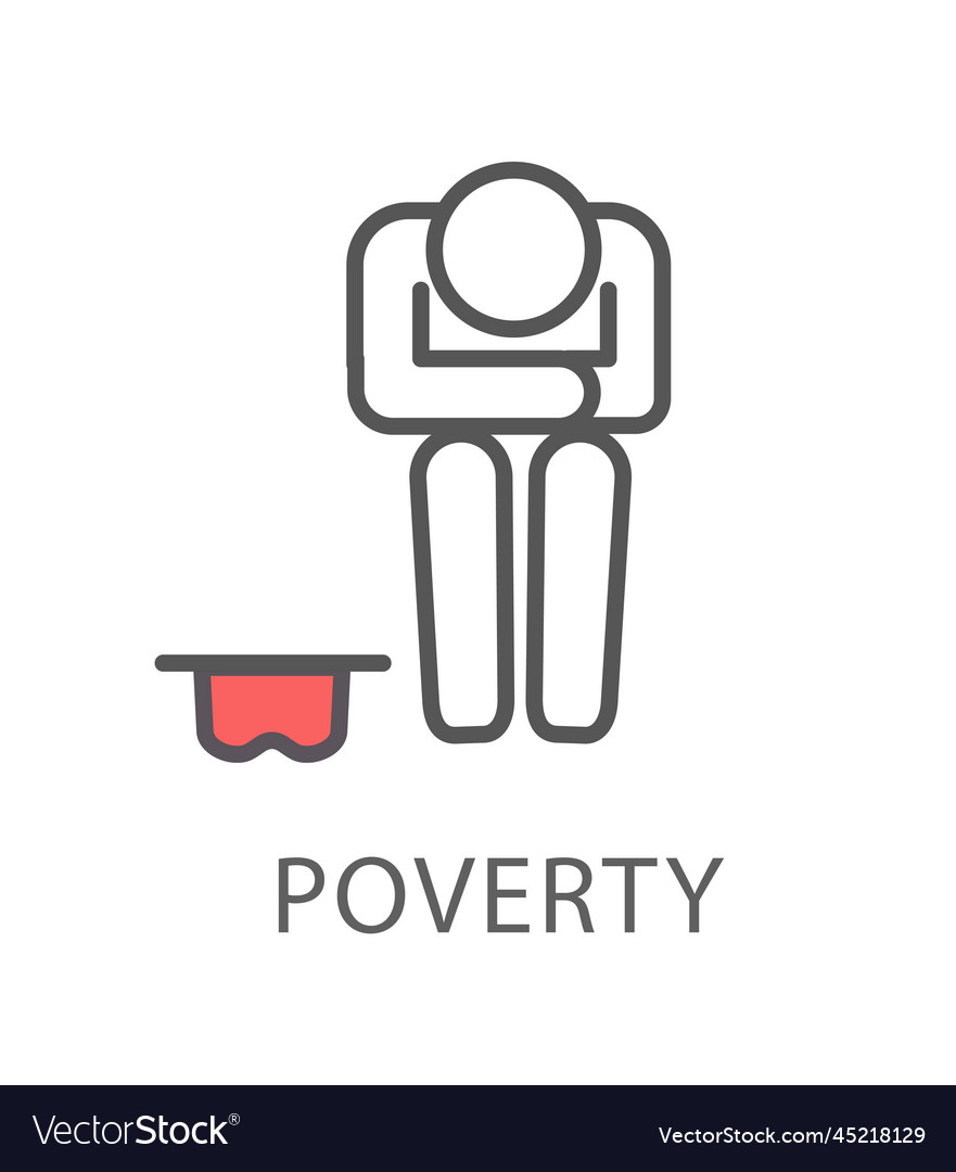 Poverty Line Icon Royalty Free Vector Image Vectorstock