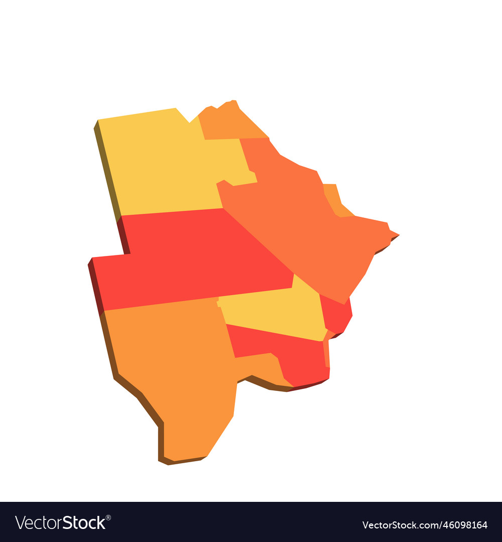 Botswana Political Map Of Administrative Divisions