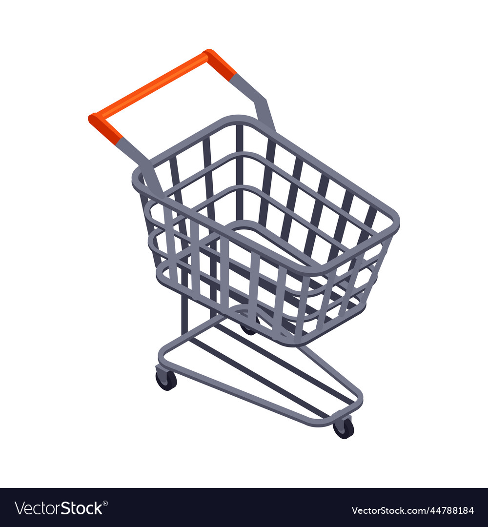 Isometric Shopping Trolley Royalty Free Vector Image