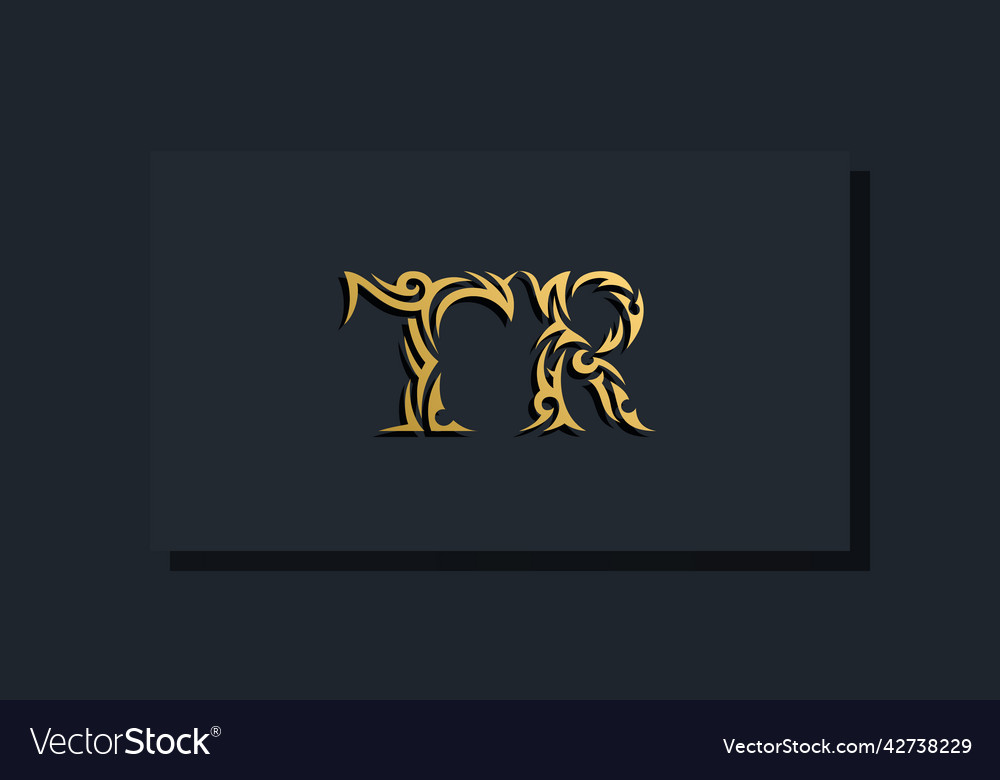 Luxury Initial Letters Tr Logo Design Royalty Free Vector