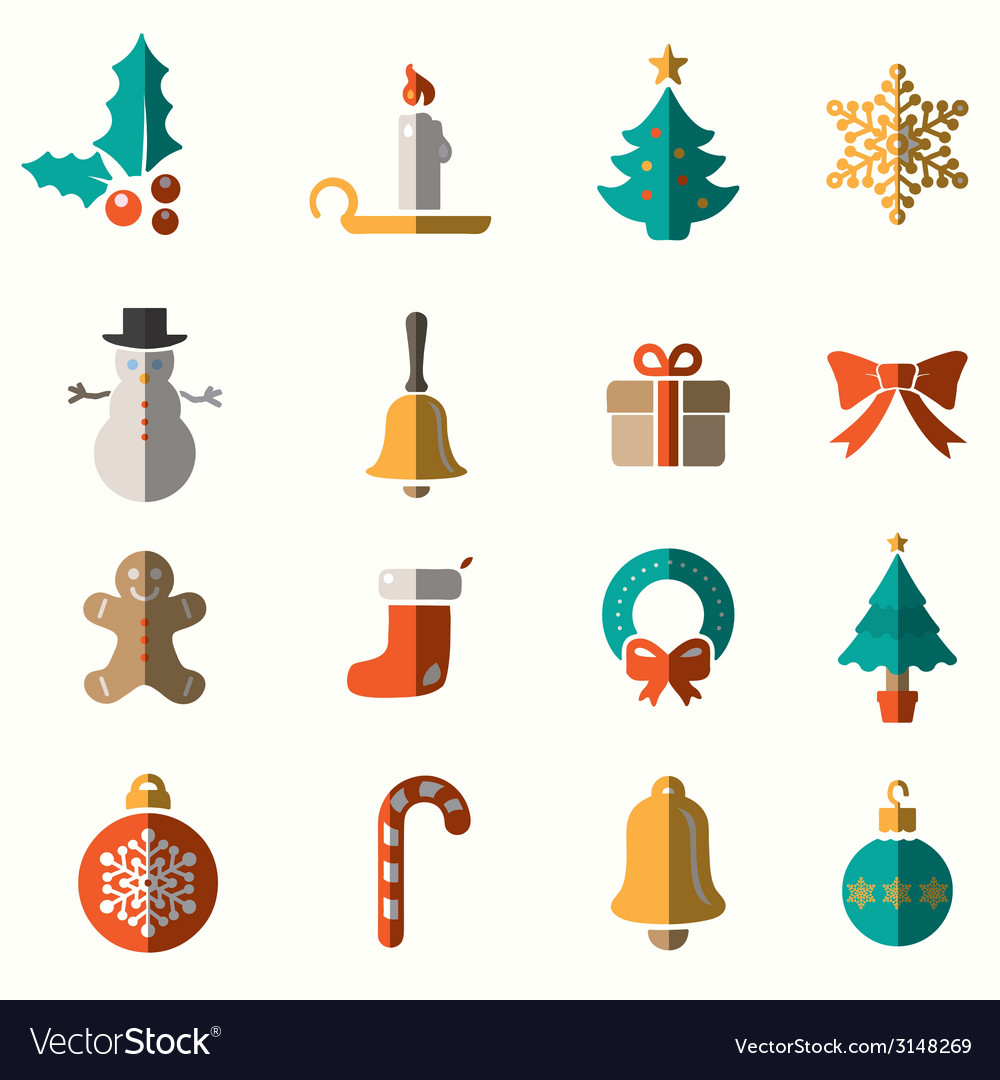 Christmas And Winter Icons Collection Royalty Free Vector