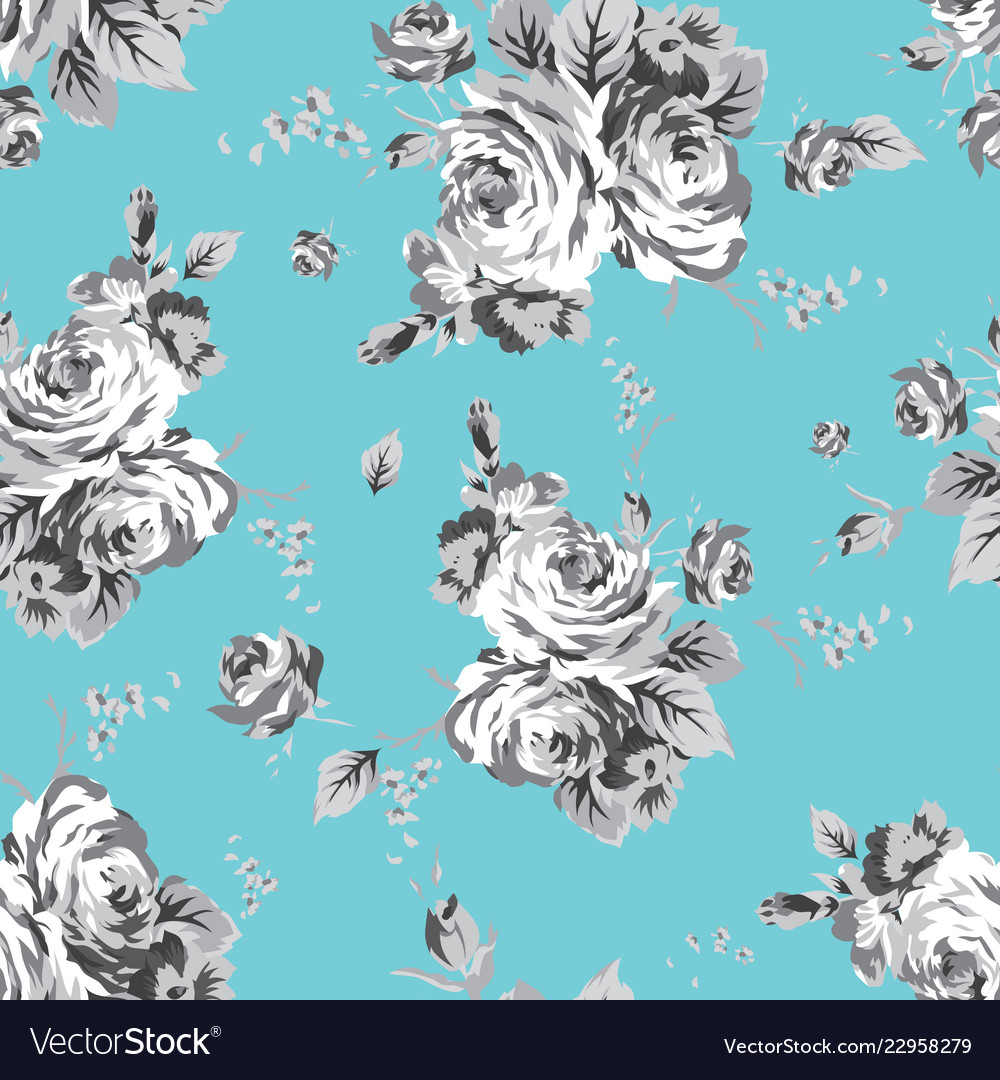 Shabby Chic Vintage Roses Seamless Pattern Vector Image