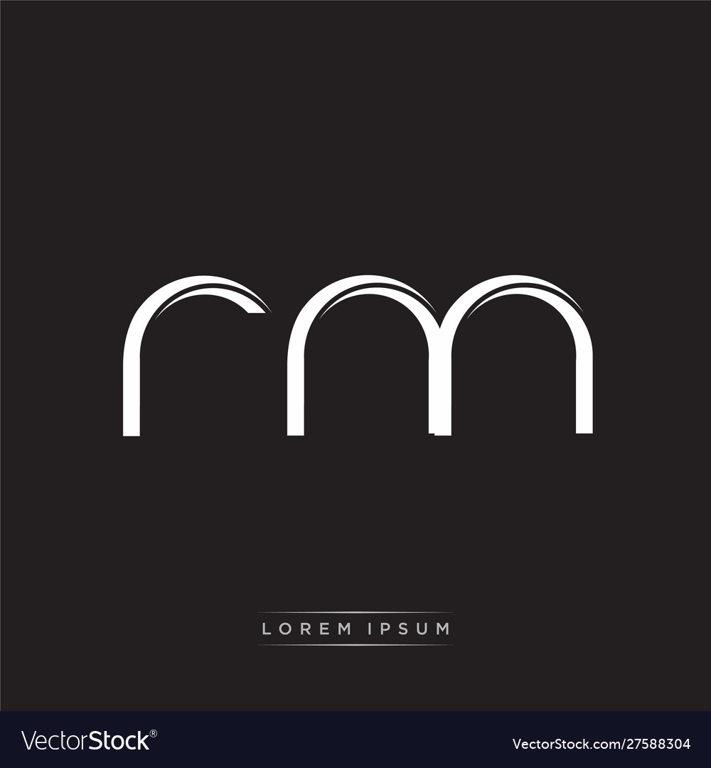 Rm Initial Letter Split Lowercase Logo Modern Vector Image