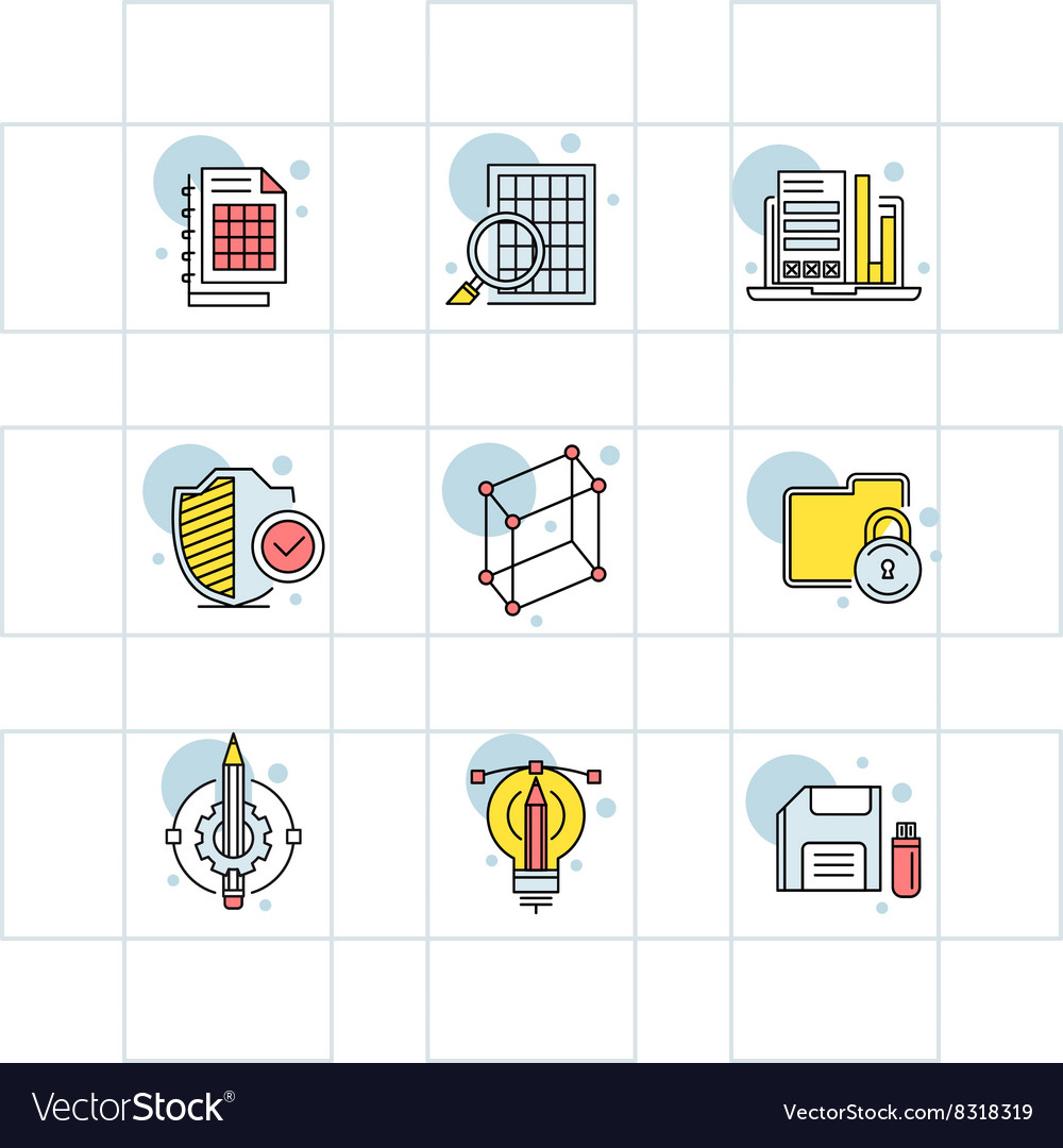 Modern Thin Line Icons Set For Business Royalty Free Vector