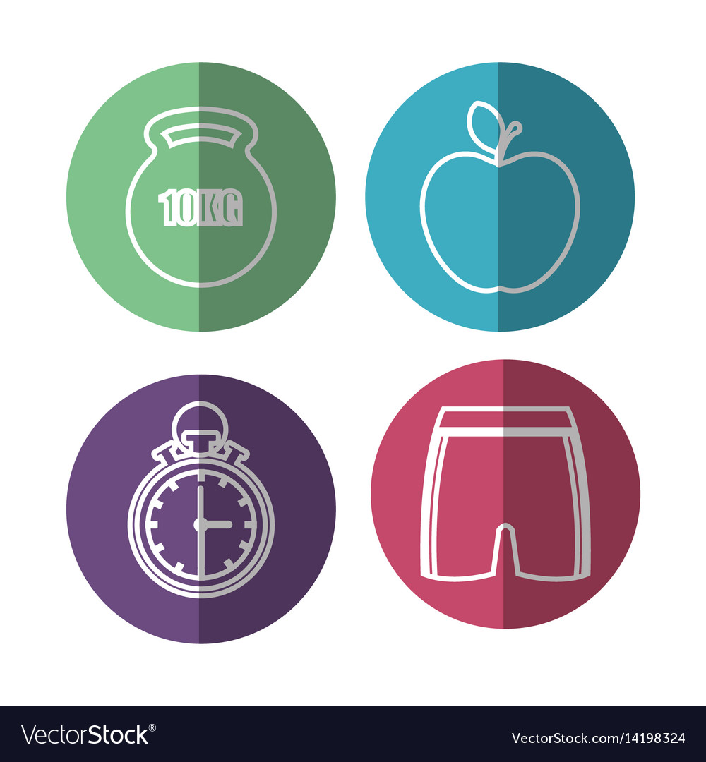 Healthy Lifestyle Flat Icons Royalty Free Vector Image