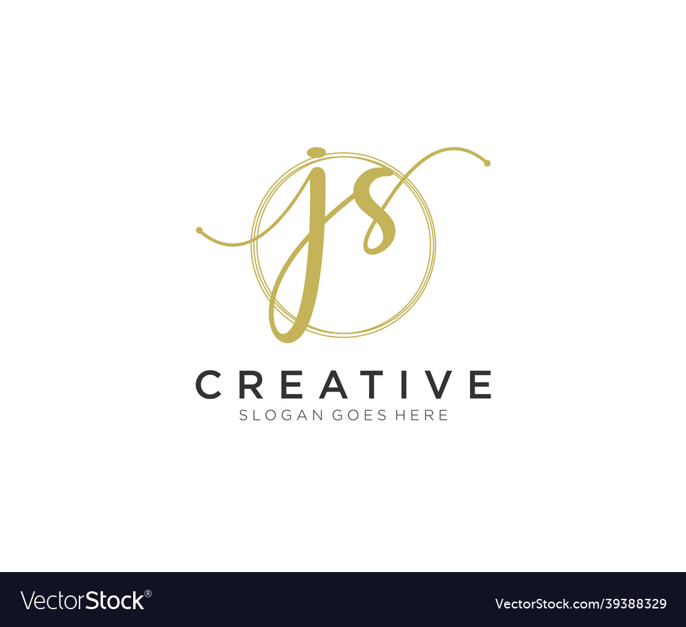 Initial Js Feminine Logo Beauty Monogram Vector Image