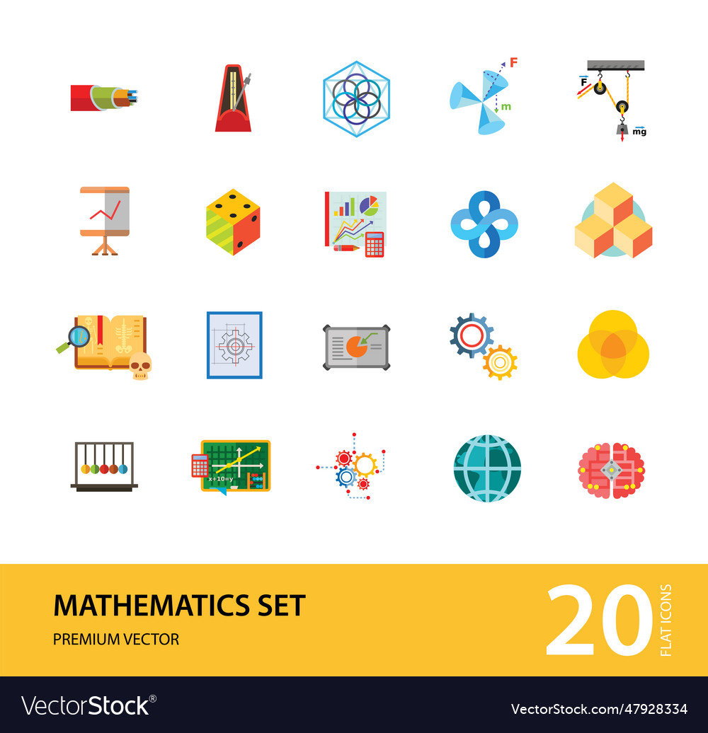 Mathematics Icon Set Royalty Free Vector Image