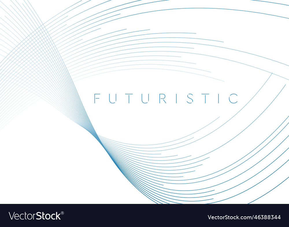 Blue Minimal Wavy Lines Abstract Futuristic Tech Vector Image