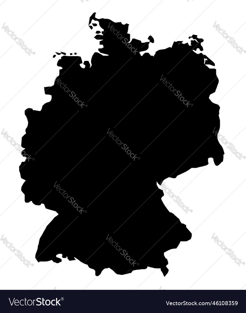 Germany Silhouette Map Royalty Free Vector Image