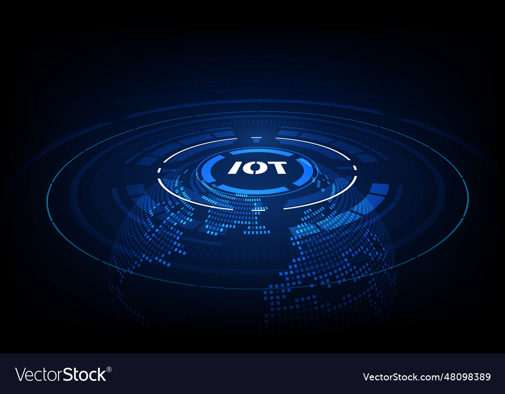 Landing Page Iot Internet Of Things Devices And Vector Image