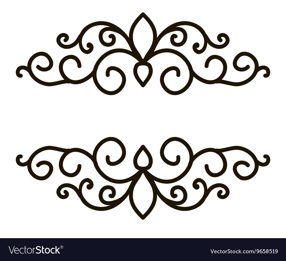 Frame Border With Black Curls On A White Vector Image