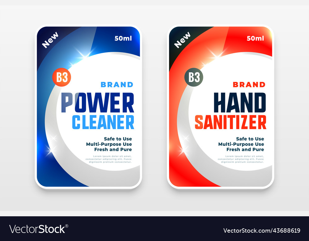 Stylish Laundry Detergent Label Stickers Set Vector Image