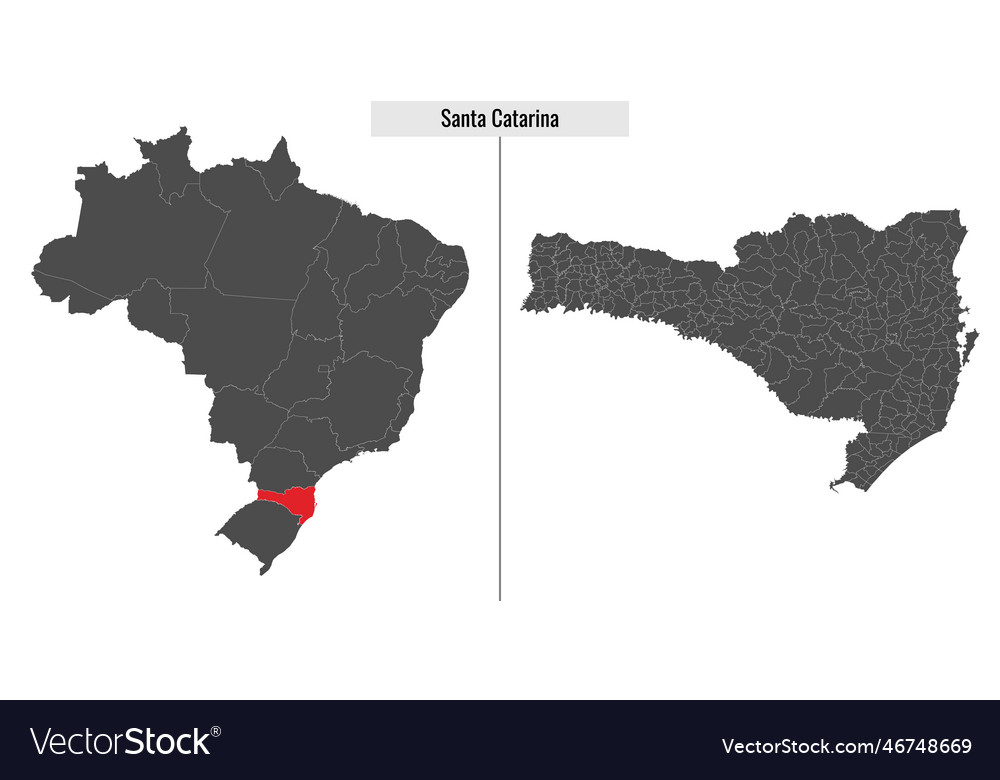 Map Of Santa Catarina State Of Brazil Royalty Free Vector