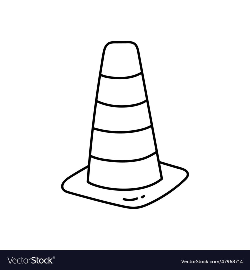 Traffic Cone Outline Royalty Free Vector Image