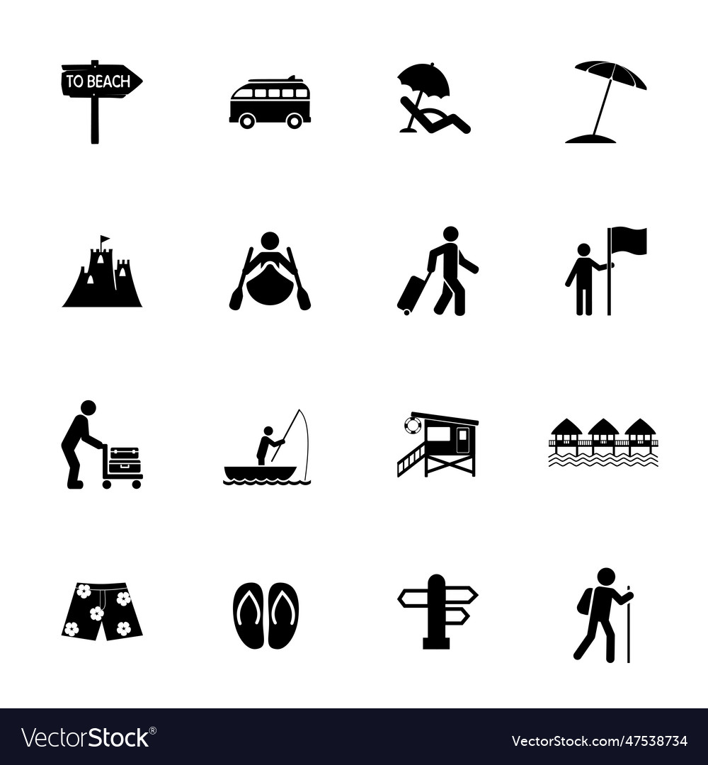 Travel Icon Set Royalty Free Vector Image Vectorstock