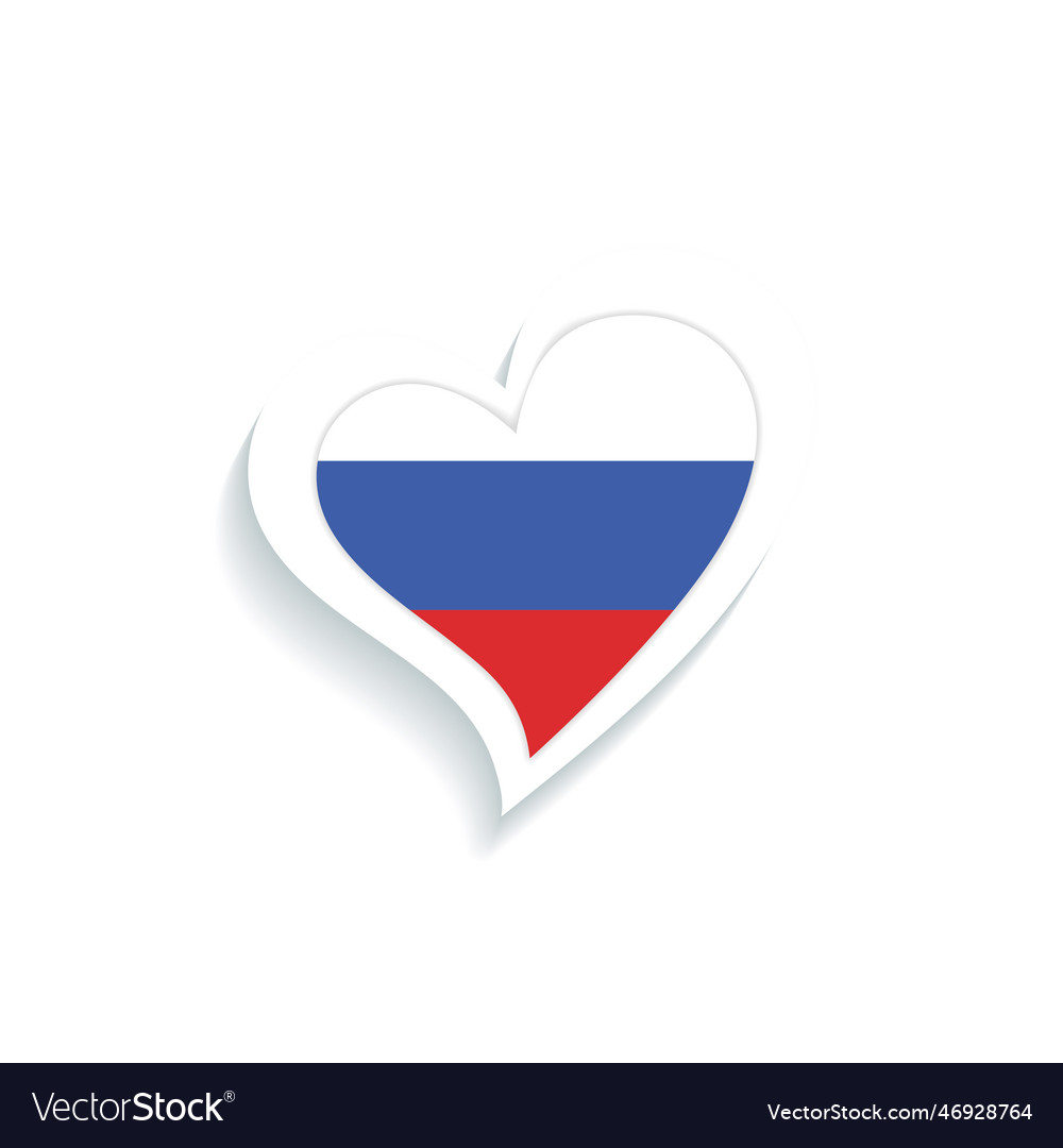 Isolated Heart Shape With The Flag Of Russia Vector Image