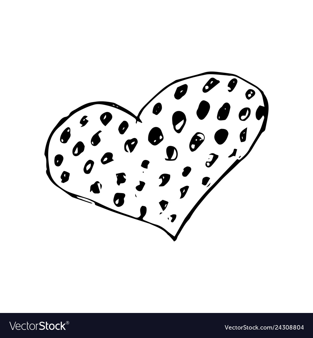 Hand Drawn Pencil Scribble Hearts Royalty Free Vector Image