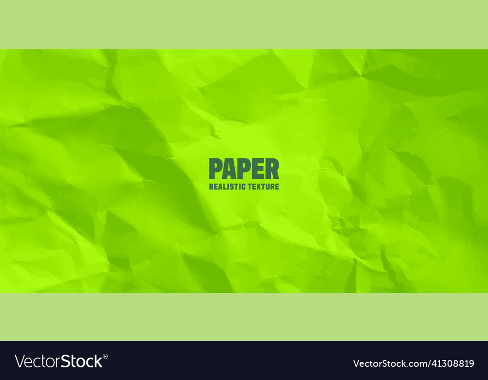 Colorful Green Crumpled Paper Texture Rough Vector Image