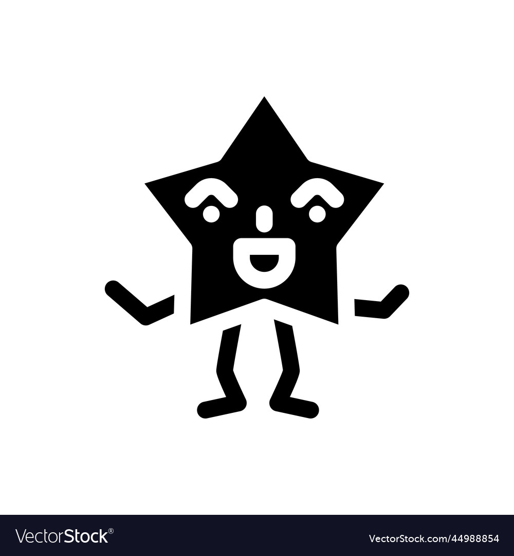 Star Geometric Shape Character Glyph Icon Vector Image