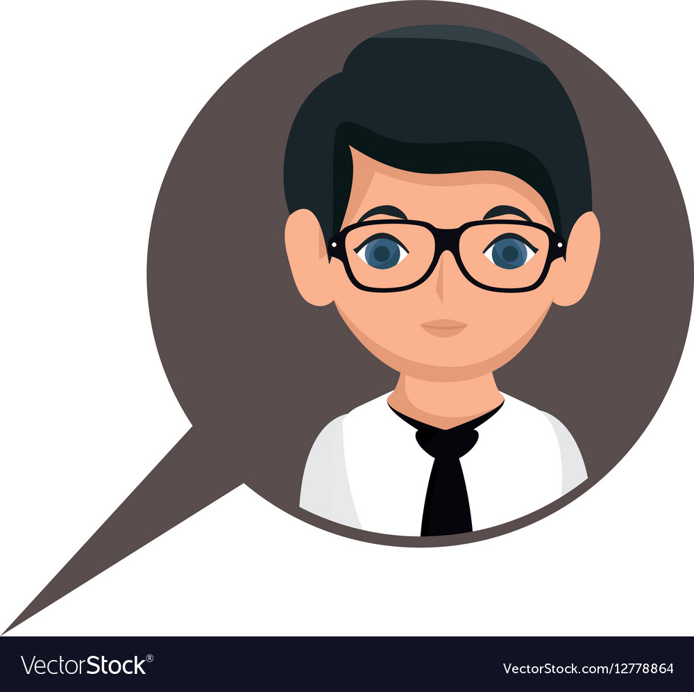 Man Avatar Character With Speech Bubble Royalty Free Vector