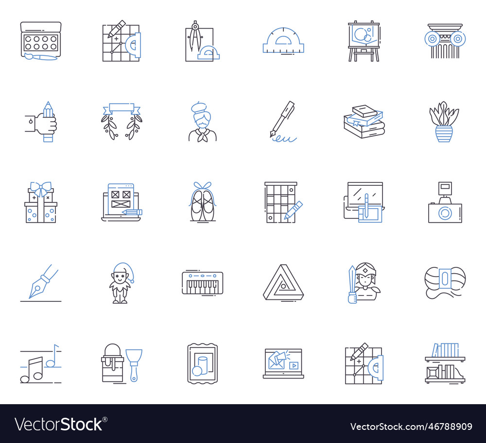 Inventive Vocations Line Icons Collection Vector Image