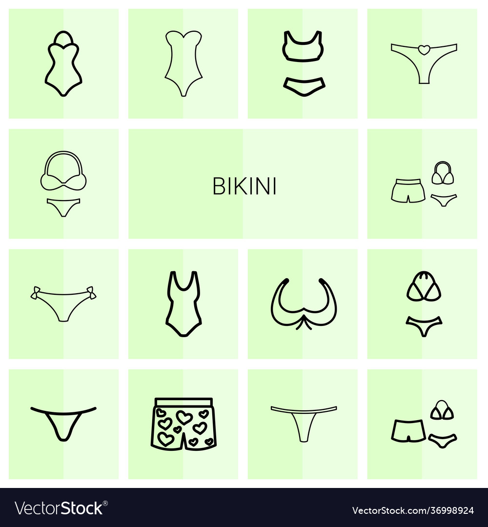 Bikini Icons Royalty Free Vector Image Vectorstock