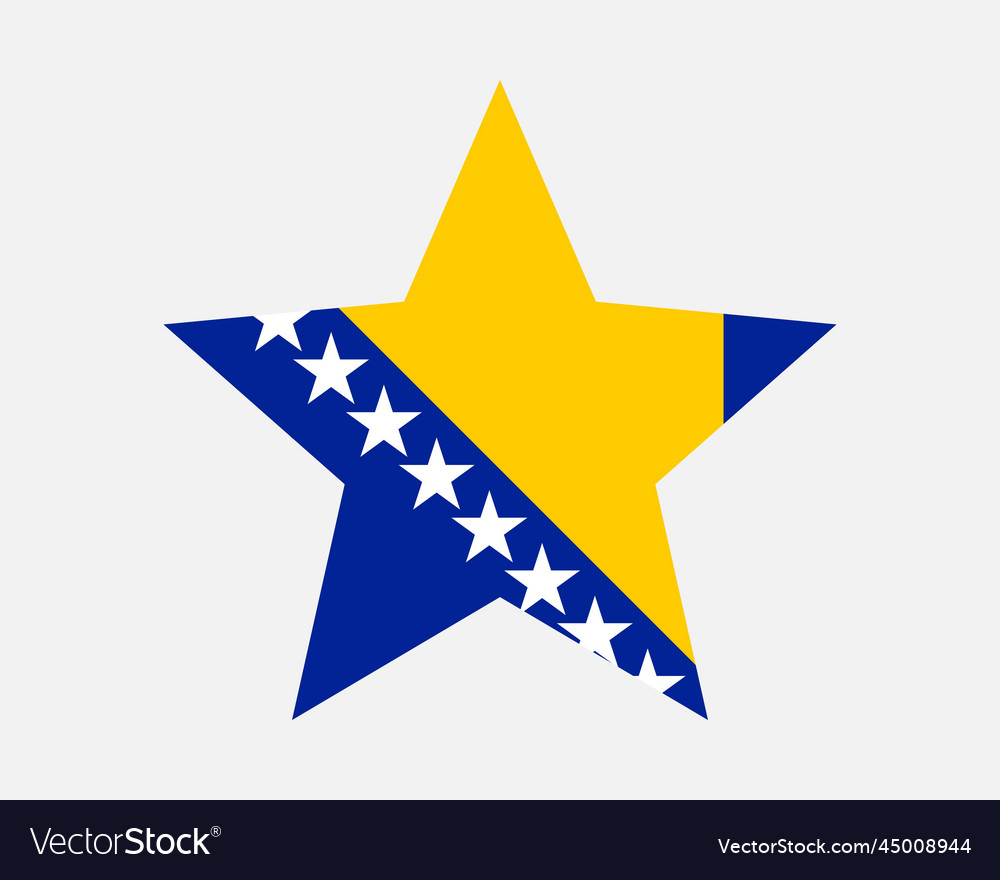 Bosnia And Herzegovina Star Flag Royalty Free Vector Image