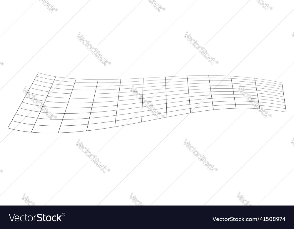 Graticule Grid Mesh Plane With Deform Distortion Vector Image