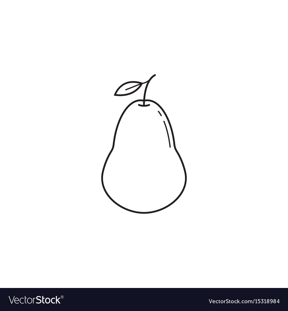 Pear Line Icon Healthy Fruit Graphics Royalty Free Vector