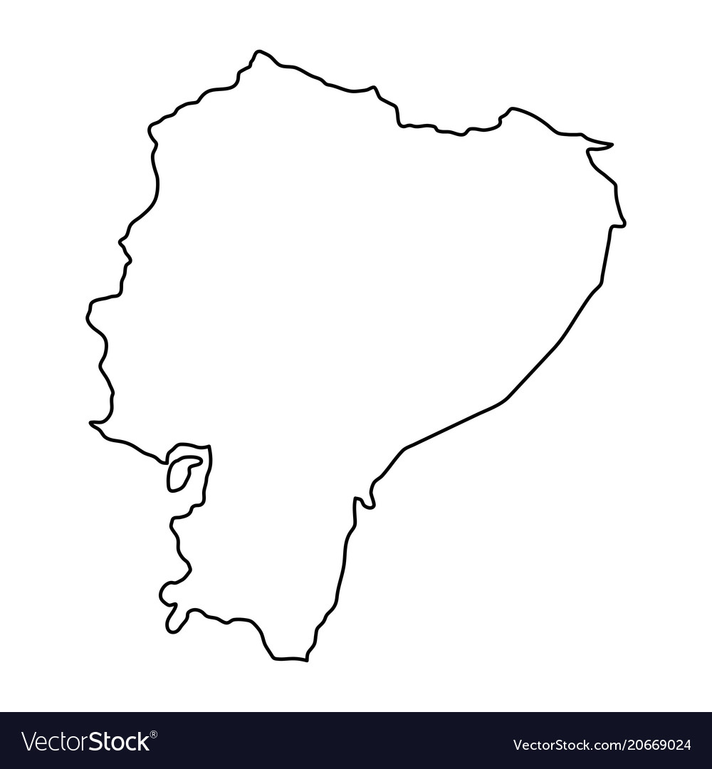 Ecuador Map Of Black Contour Curves Of Royalty Free Vector