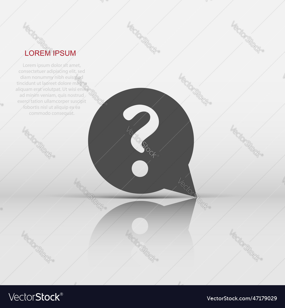 Question Mark Icon In Flat Style Discussion Vector Image