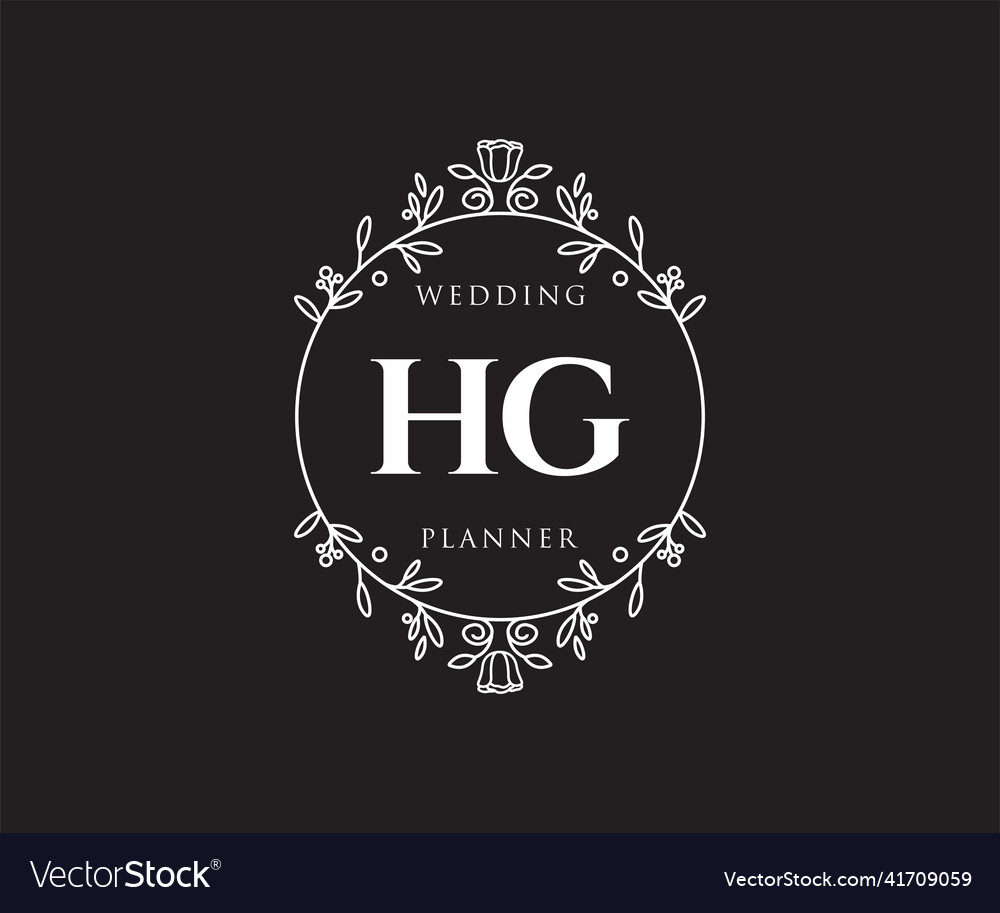 Hg Initials Letter Wedding Monogram Logos Vector Image