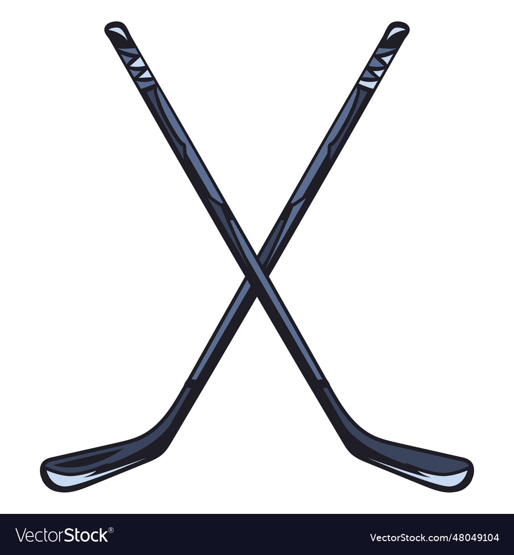 Crossed Hockey Sticks Royalty Free Vector Image