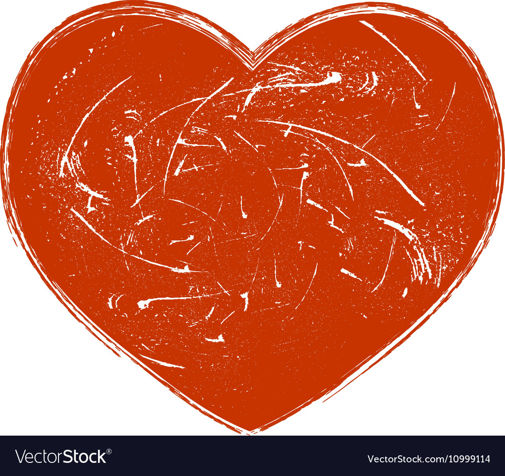 Red Grunge Heart Royalty Free Vector Image VectorStock