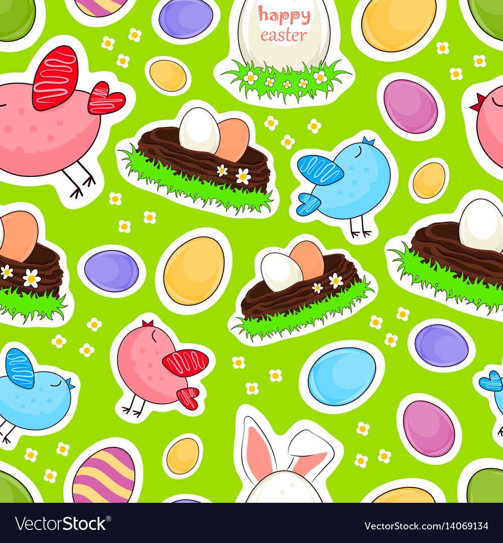 Happy Easter Seamless Background Royalty Free Vector Image