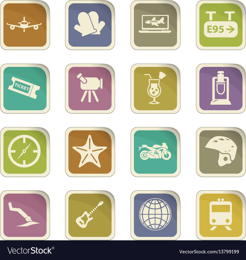 Travel Icons Set Royalty Free Vector Image Vectorstock