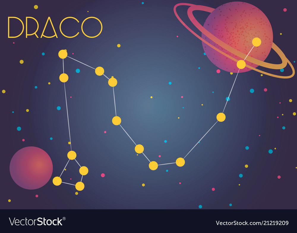 Constellation Draco Royalty Free Vector Image Vectorstock