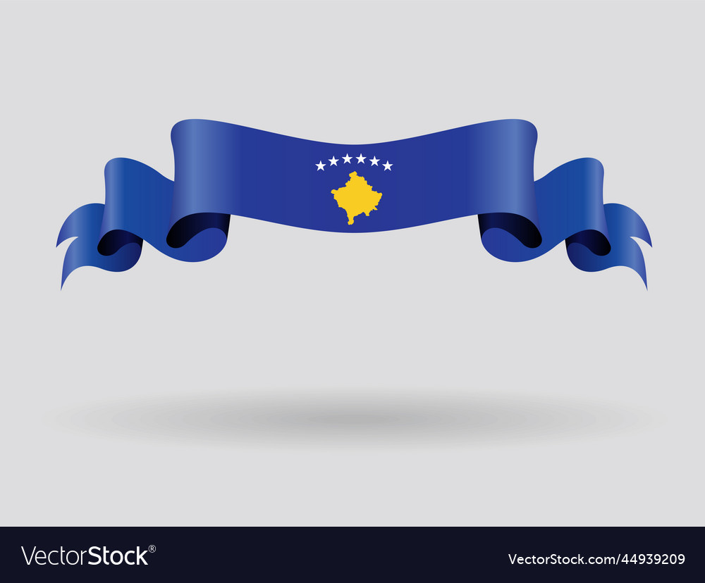 Kosovo Flag Wavy Abstract Background Royalty Free Vector