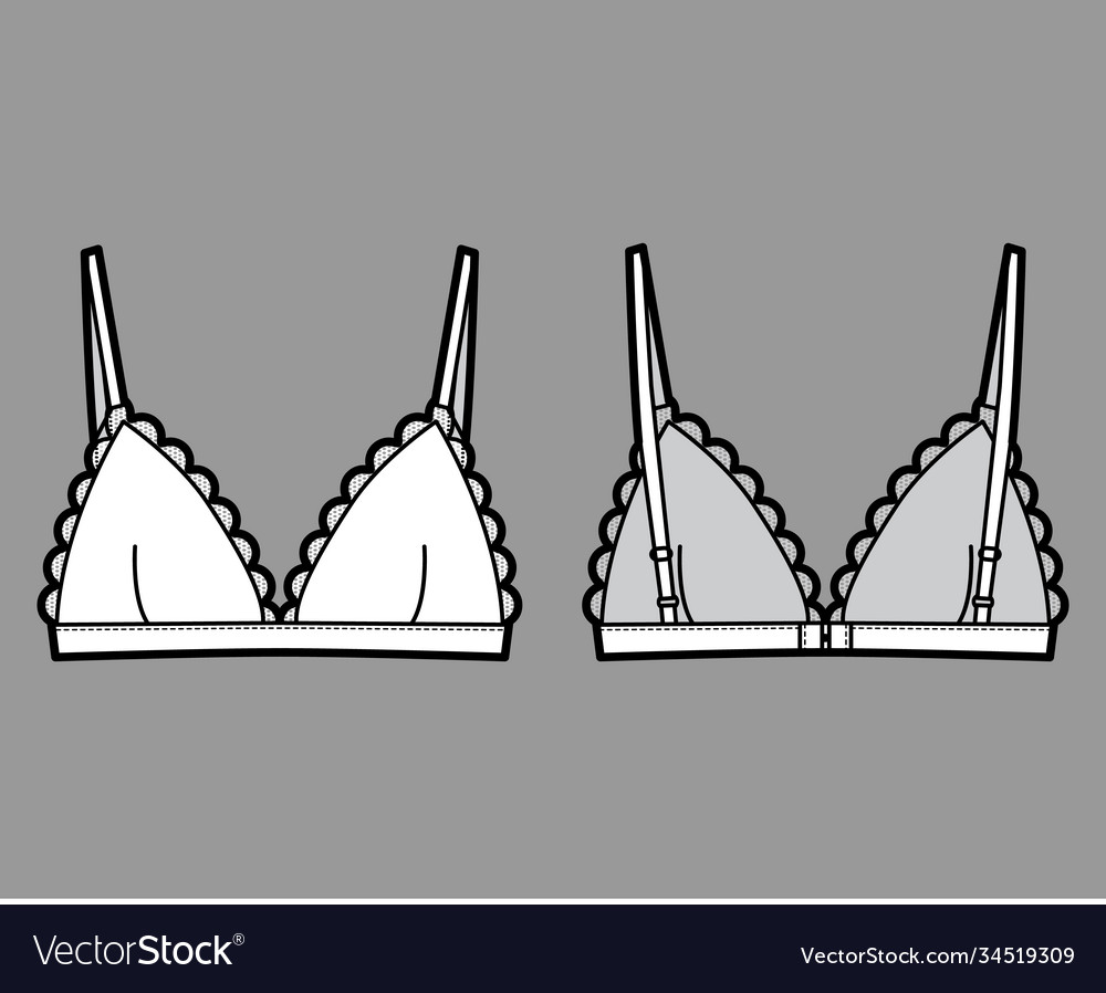 Triangle Bra Lingerie Technical Fashion Royalty Free Vector