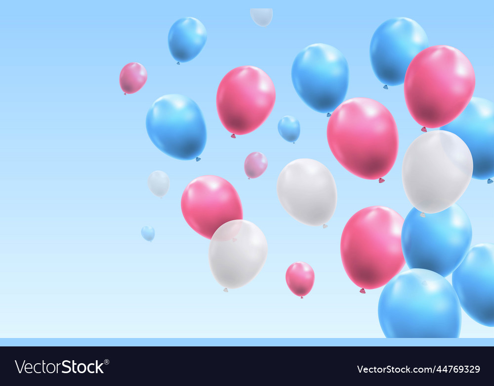 Realistic Balloons Flying Sky Design Royalty Free Vector