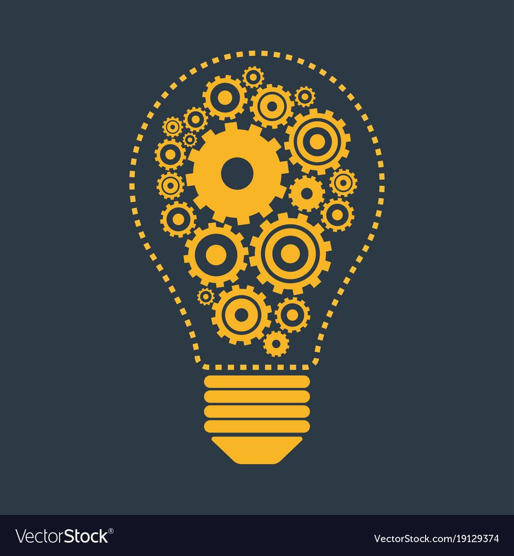 Light Bulb And Gears Royalty Free Vector Image