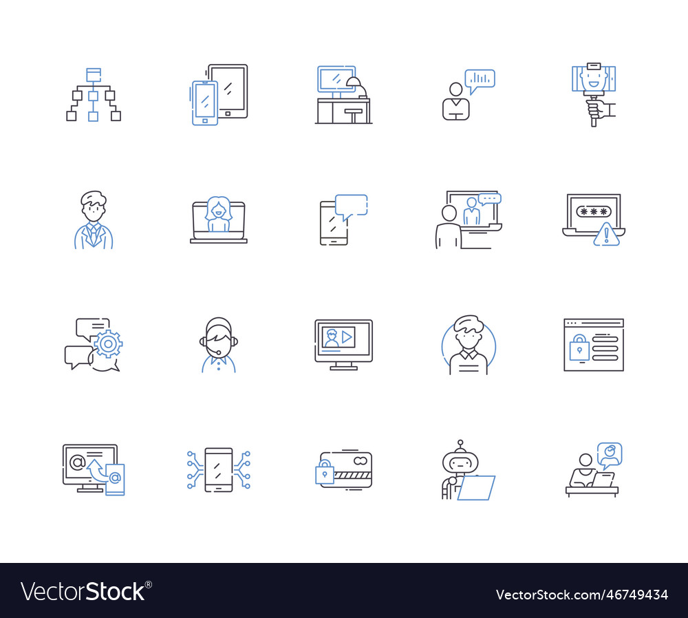 Account Outline Icons Collection Finance Vector Image