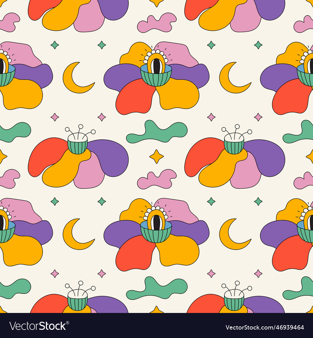 Trendy Colorful Retro Seamless Pattern Royalty Free Vector