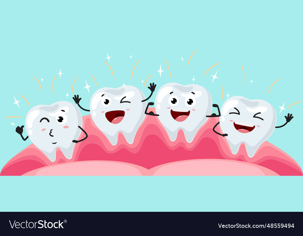 Cartoon Clean And Healthy Tooth Character Vector Image