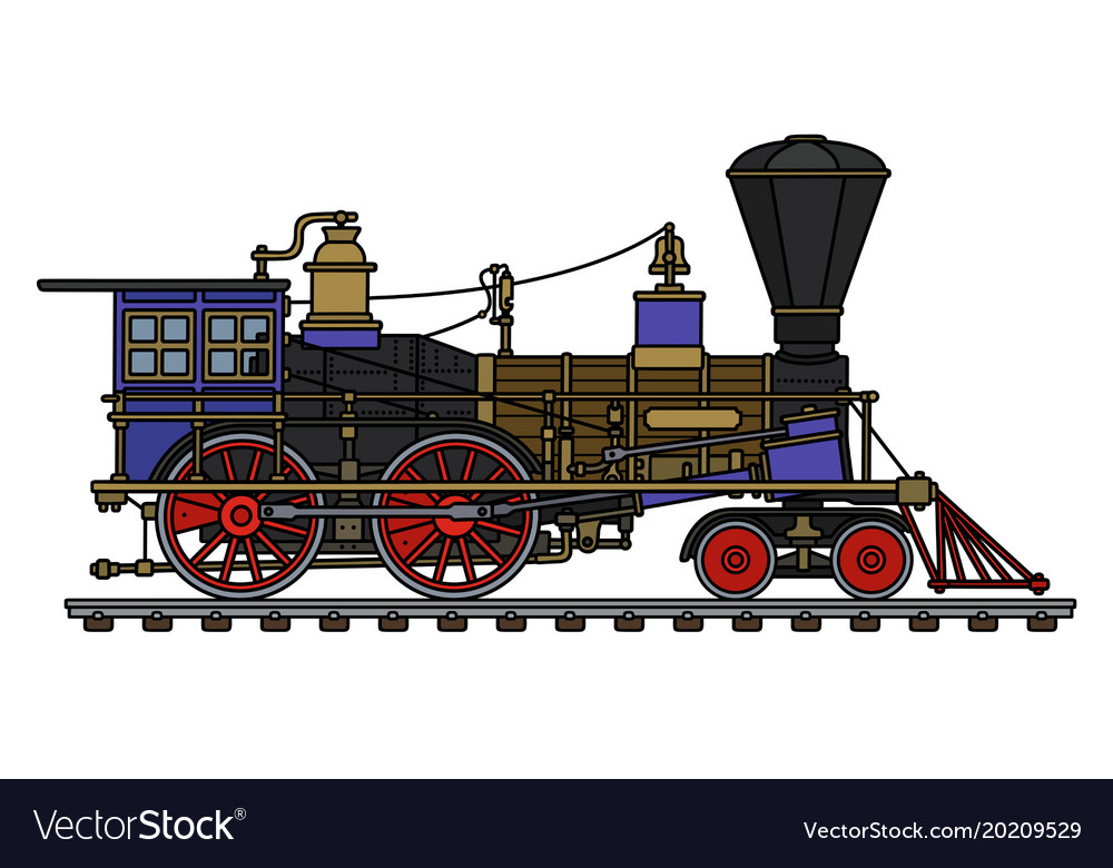 Vintage American Steam Locomotive Royalty Free Vector Image