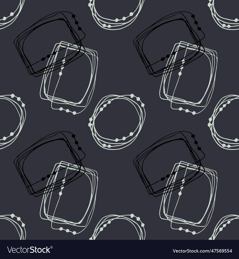 Dark Pattern Hand Drawn Doodle Circles And Round Vector Image